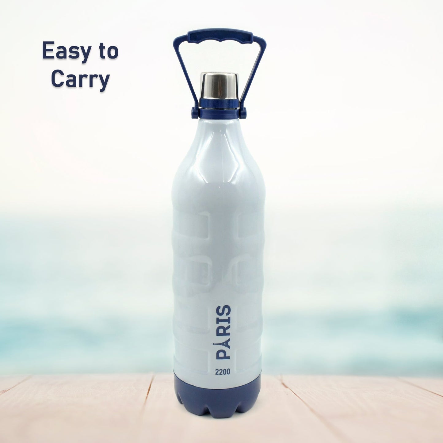 Wukusy plastic insulated water bottle with handle, BPA-free, leak-proof, 1500ml capacity, suitable for kids, school, gym, and sports.