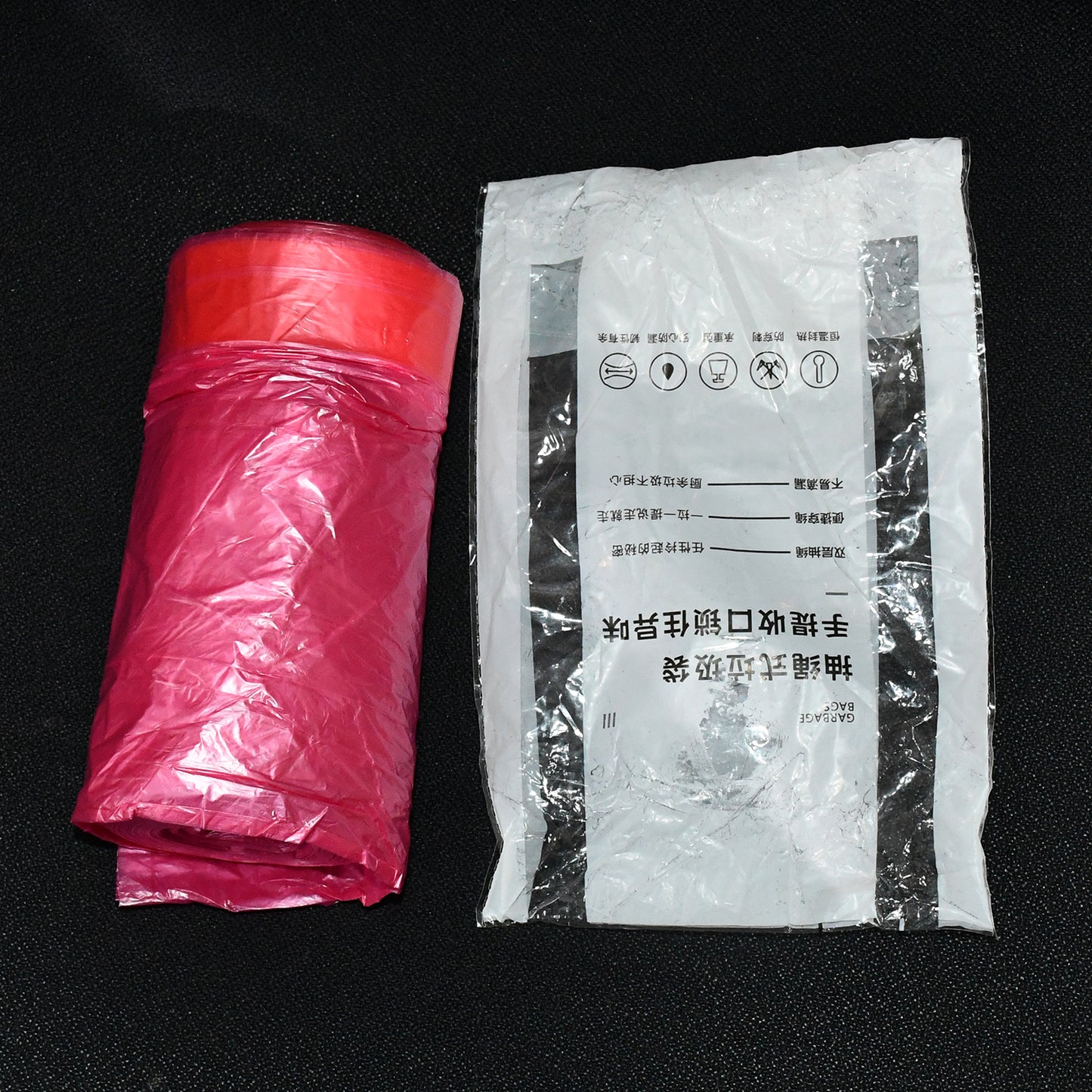 Wukusy garbage bags roll in mixed colors, 45x45 cm, suitable for home and kitchen waste disposal.