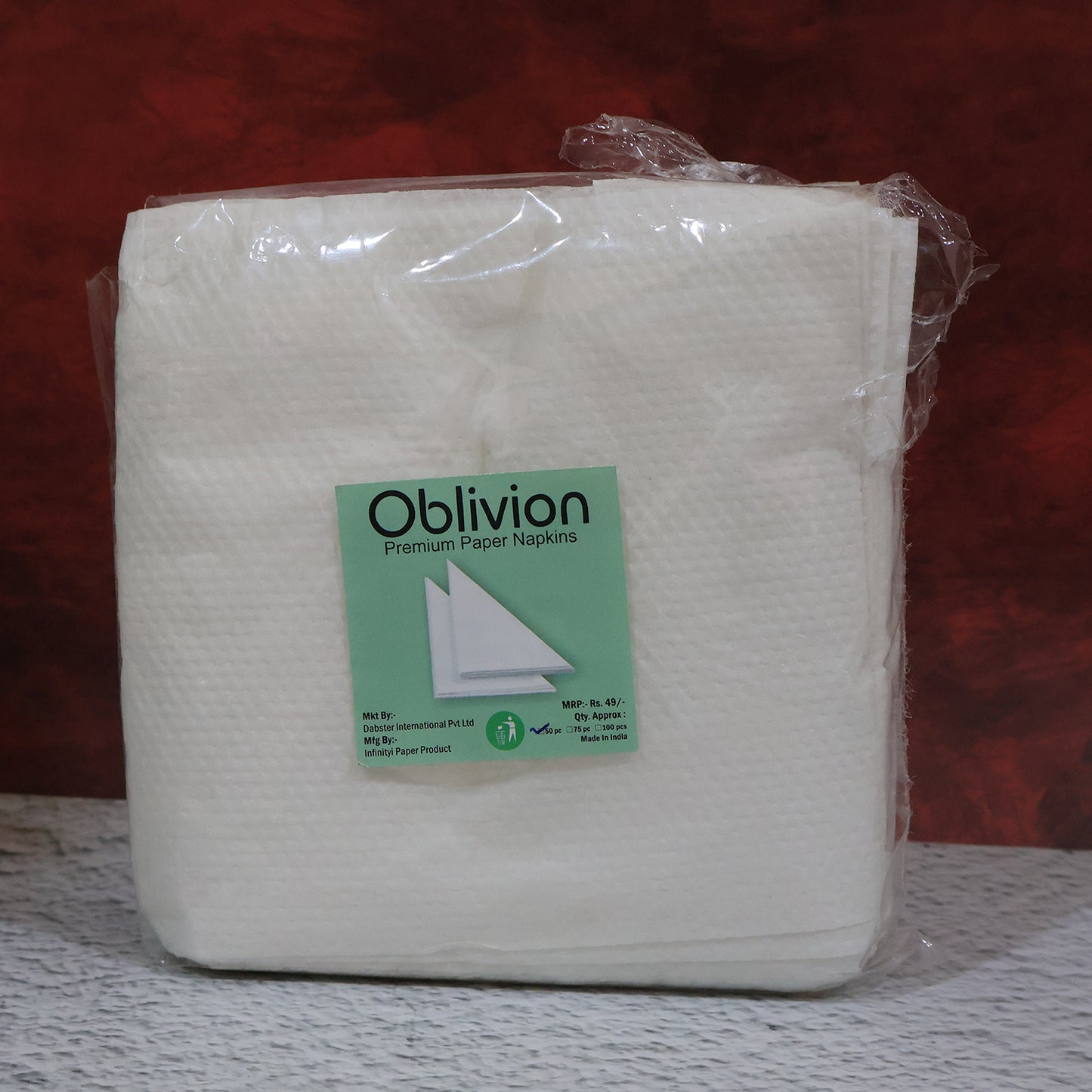 Wukusy soft absorbent disposable tissue paper napkins set with 50 pieces, showing white, lightweight, and textured paper napkins.
