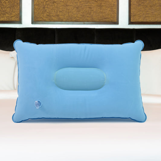 Wukusy comfortable inflating travel pillow in mixed colors, compact and supportive for easy packing and resting during travel.