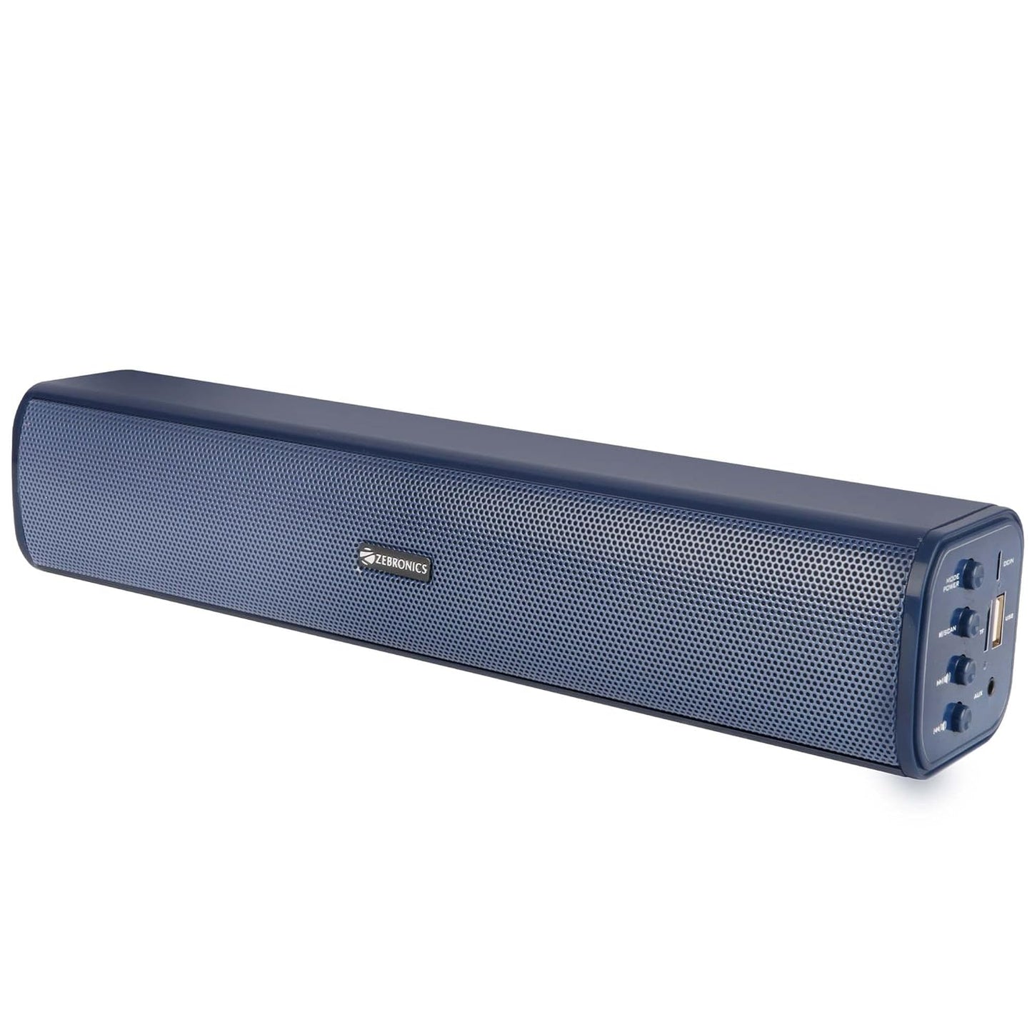 Blue Zebronics Zeb-Vita Plus Bluetooth speaker with stereo channels, designed for laptops and desktops, by Seasons.