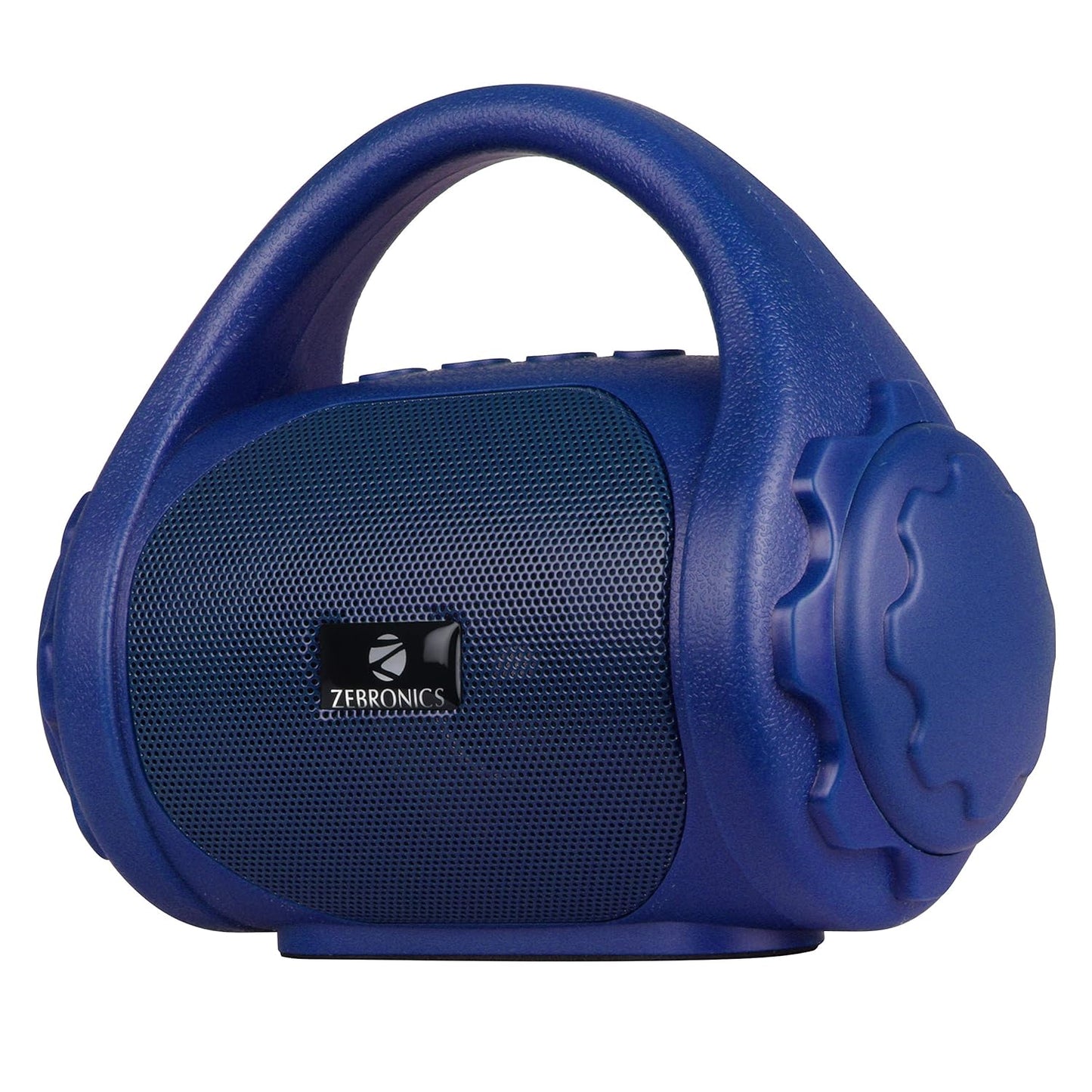 Blue Zebronics PSPK9 Bluetooth speaker with built-in FM radio, Aux input, 4W output, mono channel, by Seasons.