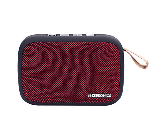 Red Zebronics Delight 3 W Bluetooth speaker by Seasons with mono channel design, compact and portable for wireless audio.
