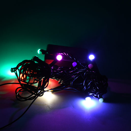 Wukusy 3-meter multi-color LED string lights for Diwali, wedding, or Christmas indoor and outdoor home decoration with 15 lights