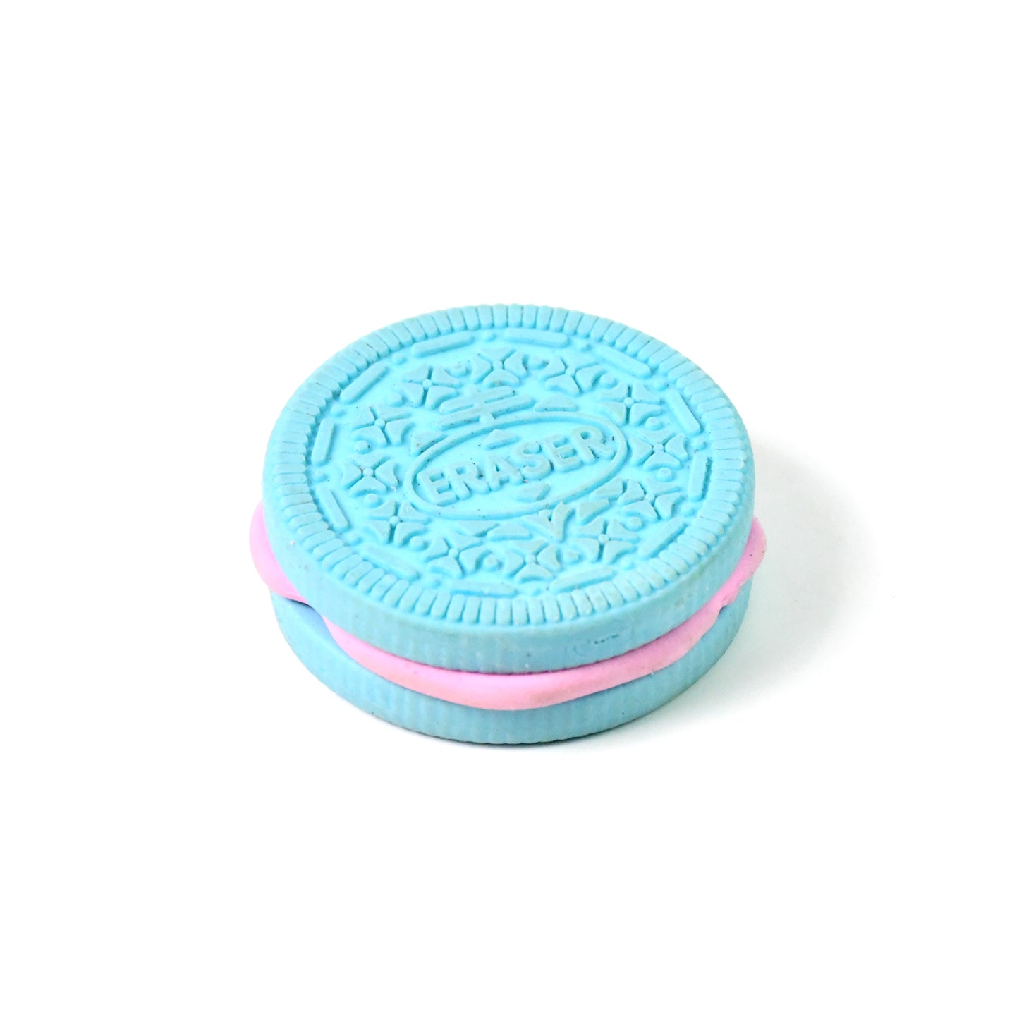 Wukusy biscuit-shaped eraser with unique patterns, designed for office use, featuring realistic biscuit and snack details.