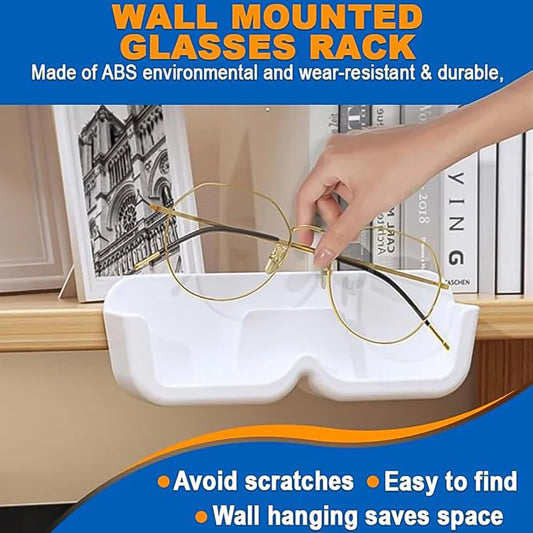 Set of four Wukusy wall-mounted sunglasses holders for organizing and displaying sunglasses in a home improvement setting.