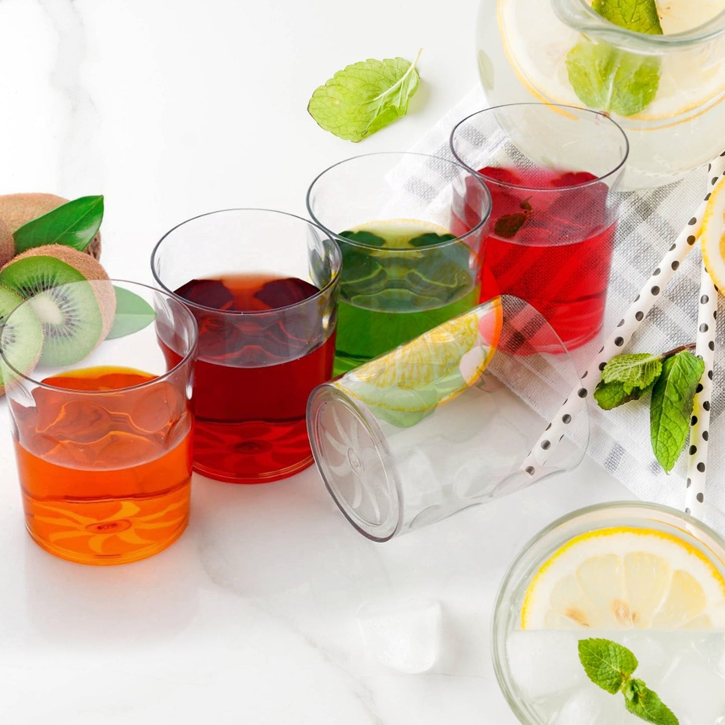 Set of six Wukusy Magic Glass clear glass bubble water and juice glasses, stylish and durable for home use
