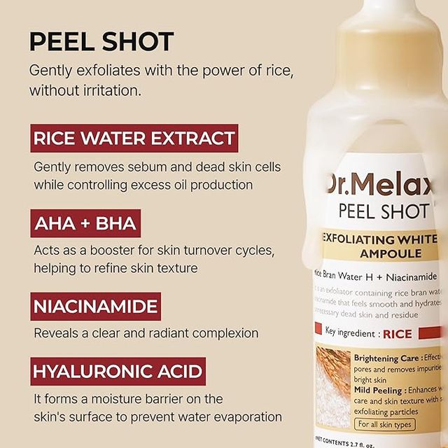 Two 9242 Rice Peel Glow Serum Ampoules in clear bottles with white caps, showcasing their creamy gel texture.