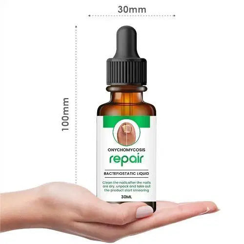 Natural 1238 professional nail serum bottle for stretch marks, scars, and skin repair, with a sleek pump dispenser and clear label.