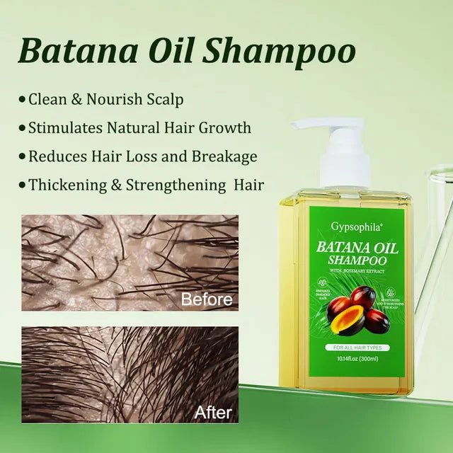 1361 Batana Oil Shampoo for hair growth in 300ml bottle, creamy formula designed to promote healthy hair growth.