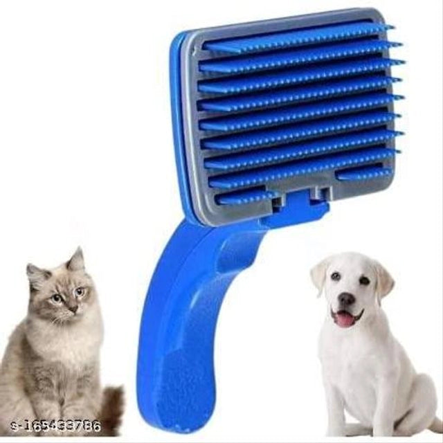 Multicolor dog slicker brush by 15929, designed for grooming pets with fine metal bristles and ergonomic handle.