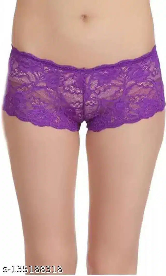Purple women's net briefs from 8588 in XL size, showcasing lightweight, breathable mesh fabric and comfortable fit.