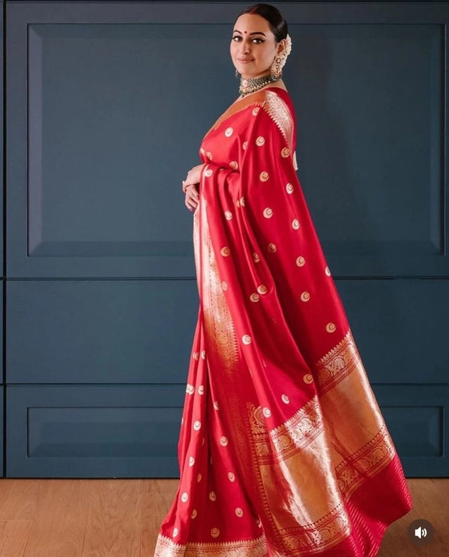 Multicolor Banarasi Silk Zari woven saree for women, 6.3 meters, showcasing intricate zari work and traditional craftsmanship.