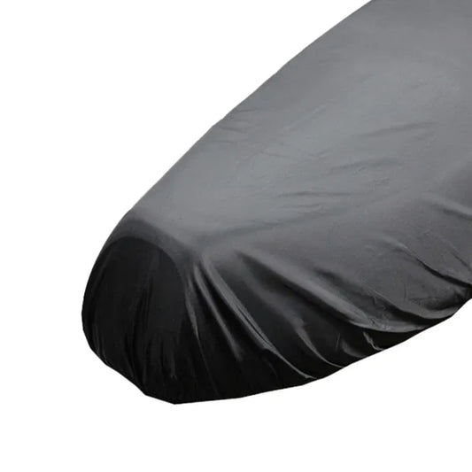 Motorbike rain seat cover from 19357 protects motorcycle seats from rain and moisture, made of durable waterproof material.