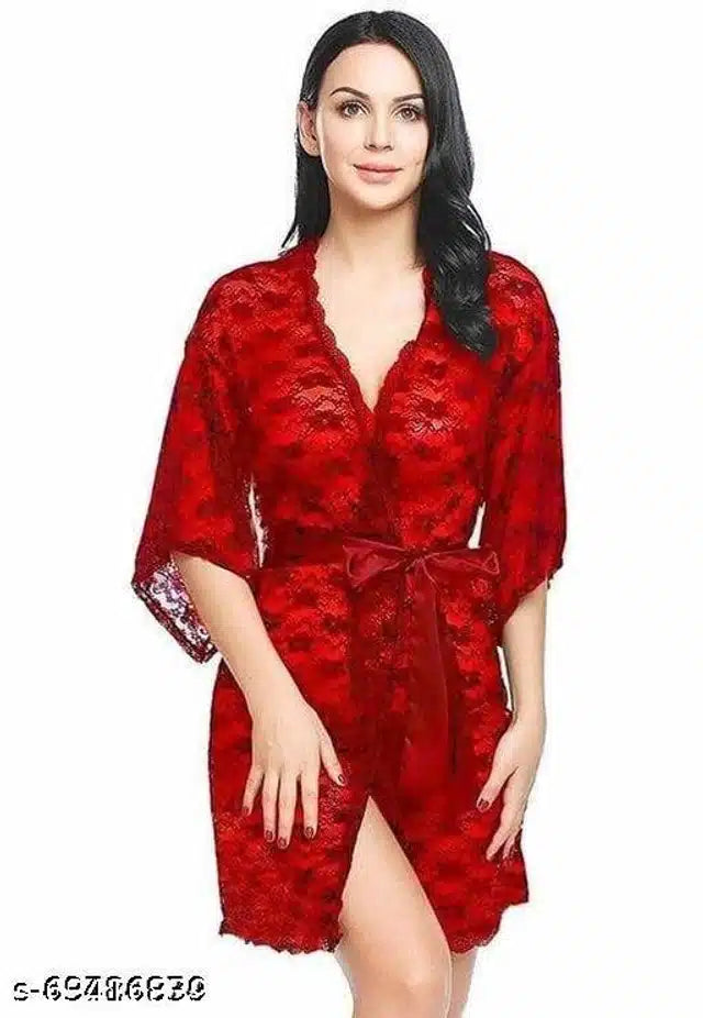 Red women's babydoll set by 8588, featuring a soft, flowy fabric and delicate details, designed for a comfortable, stylish fit.