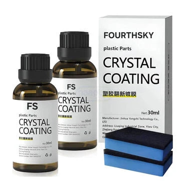 Pair of 35490 Crystal Coating for Plastic Parts car brushes and dusters in a pack of two, featuring soft bristles and plastic handles.