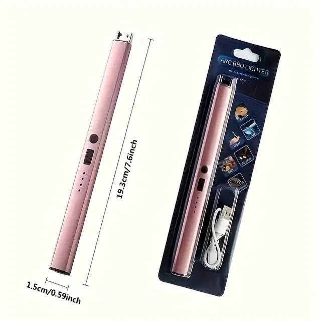 Wholesale USB rechargeable electric car cigarette lighter for candles and BBQ, plasma lighter with sleek design.