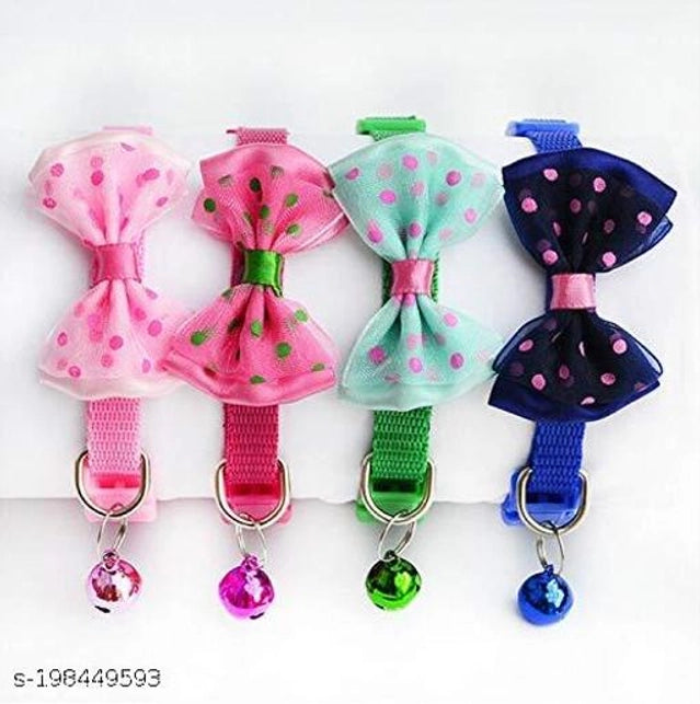 Set of four multicolor ABS plastic collar belts for pets, designed for comfortable pet bed accessories