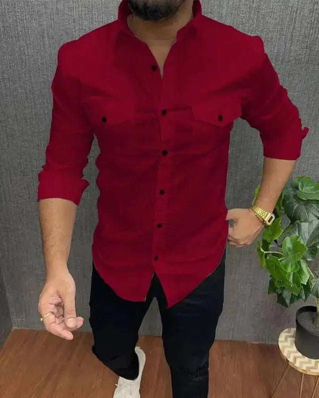 Men's cotton blend double pocket full sleeve shirts from brand 6824, pack of 2, shown in a casual men's shirt style.