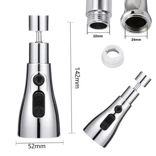 Three-mode kitchen sink faucet from 26041, showcasing a modern kitchen sink accessory with sleek design and adjustable water flow options.