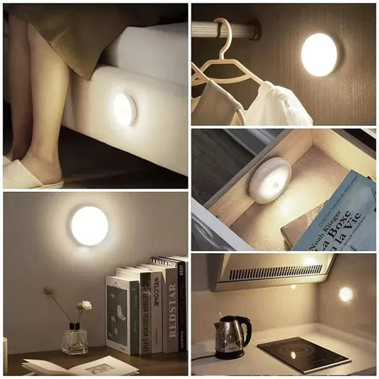 Wireless LED night lights with motion sensors, USB charging, smart home lighting, in a pack of two, brand 4485.