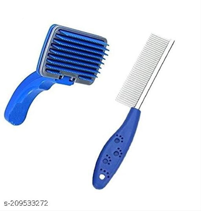 Set of two multicolor ABS plastic slicker brushes for pets, designed for grooming and detangling pet hair.