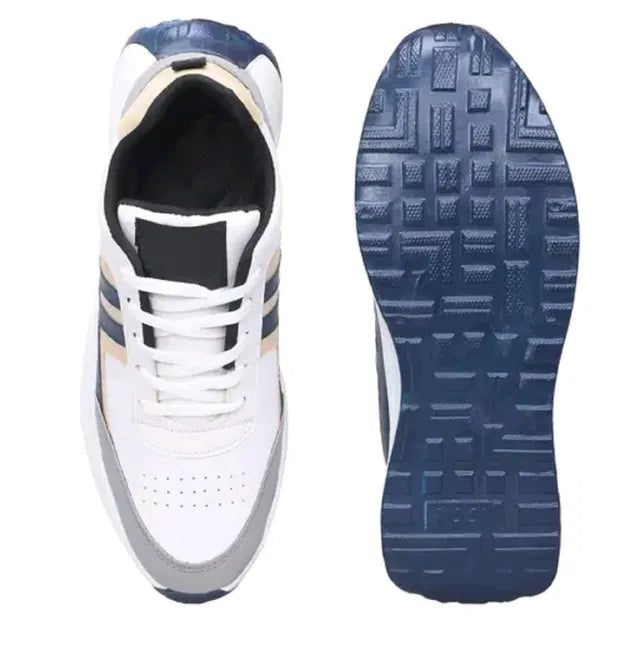 Anjrs men's casual running shoes in black with white accents, comfortable design for boys and men, lightweight sports footwear.