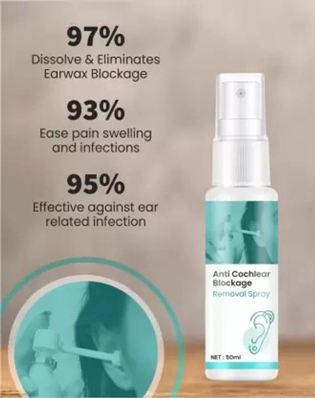 1361 Cochlear blockage removal spray in 50ml bottles, designed for gentle ear cleaning and massage therapy.