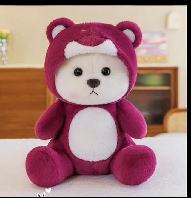 Cute teddy bear hoodie plush toy from 4514, soft stuffed animal with a cozy bear design, perfect for cuddling.