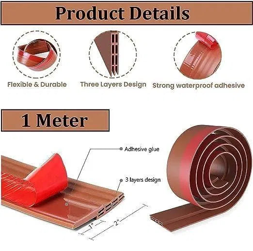 Self-adhesive wood floor transition strip tape by 22123, showing a close-up of the adhesive tape for seamless flooring transition.