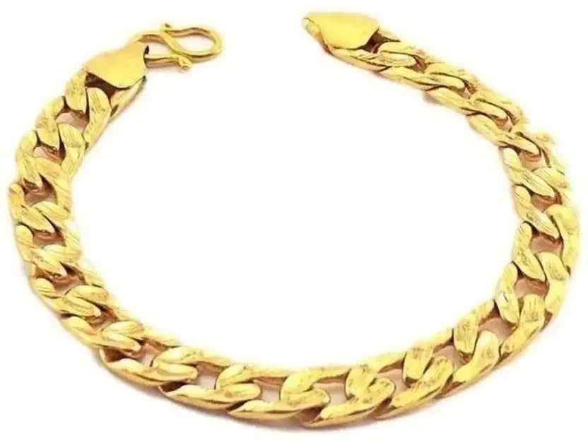 Gold Cuban bracelet for men featuring thick, interlocking links, stylish and durable men's jewelry by 1238.