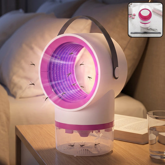 Wukusy portable USB mosquito killer lamp with handle, featuring a suction trap to attract and trap mosquitoes efficiently.