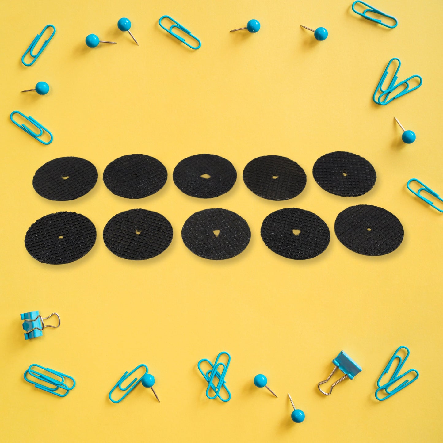 Set of 11 Wukusy grinder cutting disc tools for home improvement, featuring various grinding and cutting accessories for power tools.
