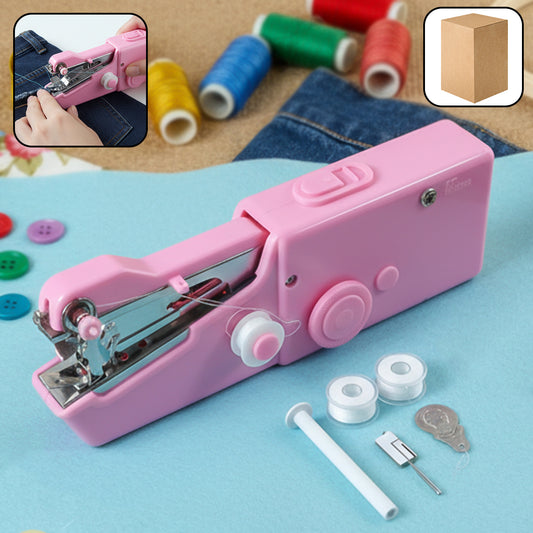 Wukusy portable handheld sewing machine set with thread, compact design, ideal for quick sewing repairs and crafting projects