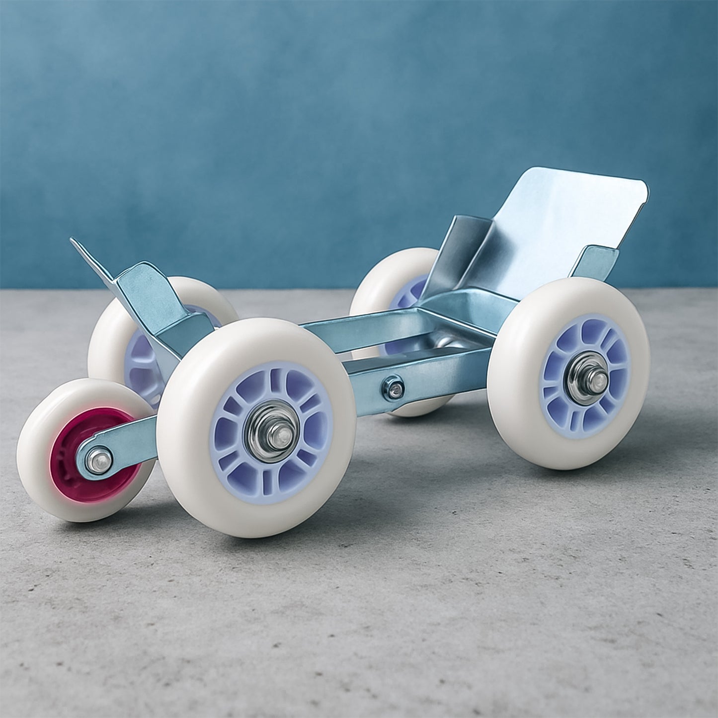 Wukusy 5-wheel emergency bike wheel puller trolley with hardware, designed for bike wheel removal and repair.