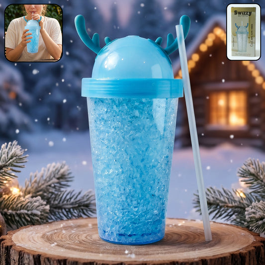 Wukusy Stylish Swizzy Jelly Tumbler with straw and fun lid, 500ml capacity, featuring colorful jelly design and secure lid.