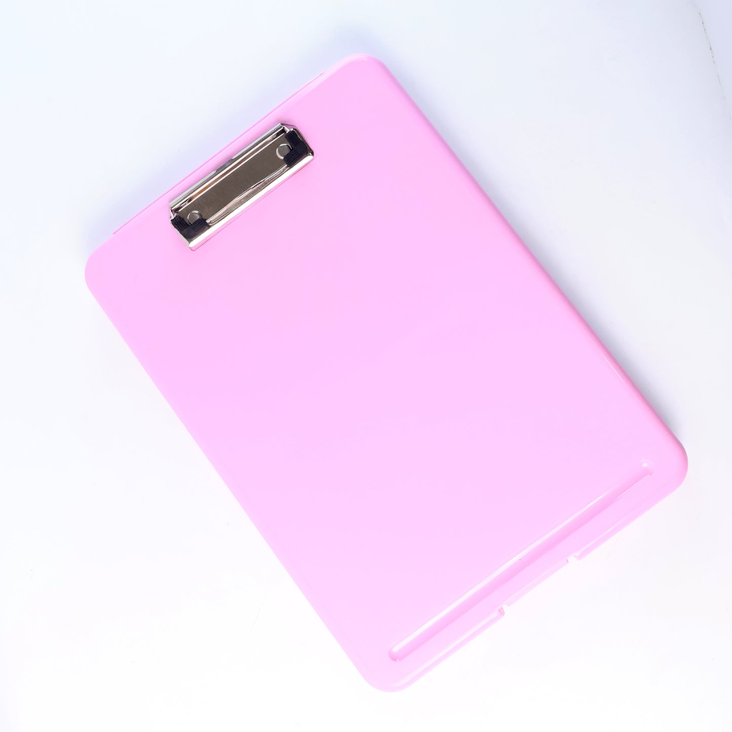 A4 size hard plastic clipboard file folder in blue, designed for office use, with metal clip and durable construction by Wukusy.