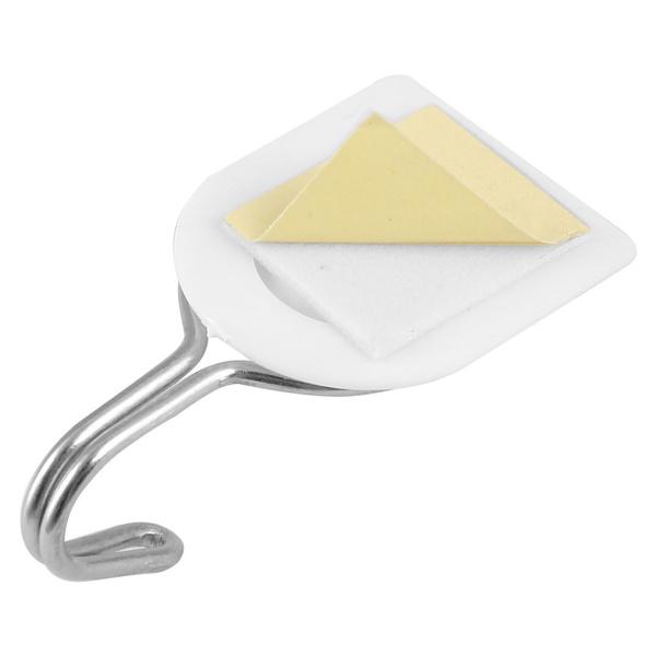 Wukusy 1627 adhesive ABS plastic hook for towels, kitchen, or bathroom, mounted on a wall for hanging towels or accessories.