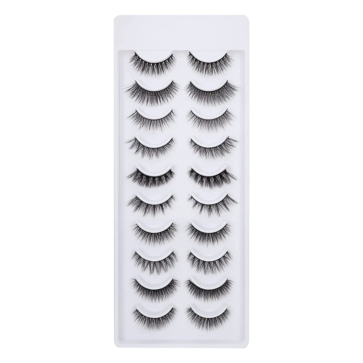Set of 10 magnetic false eyelashes by Drpshippr featuring long, natural faux mink volume eyelashes for a dramatic eye look.