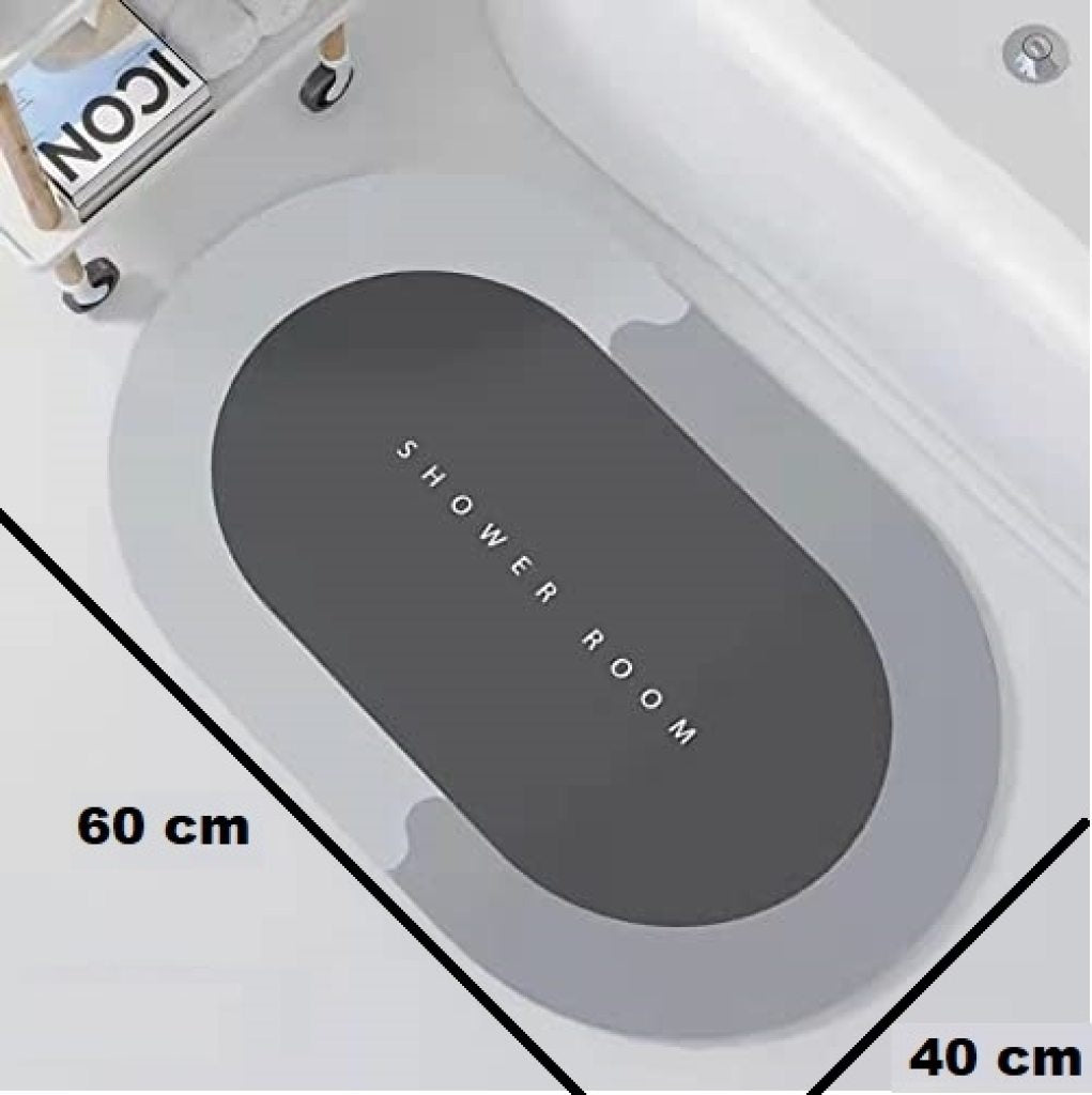 FIZZI SHOP bathroom mat with textured, absorbent surface and non-slip backing for safety and comfort in the bathroom.