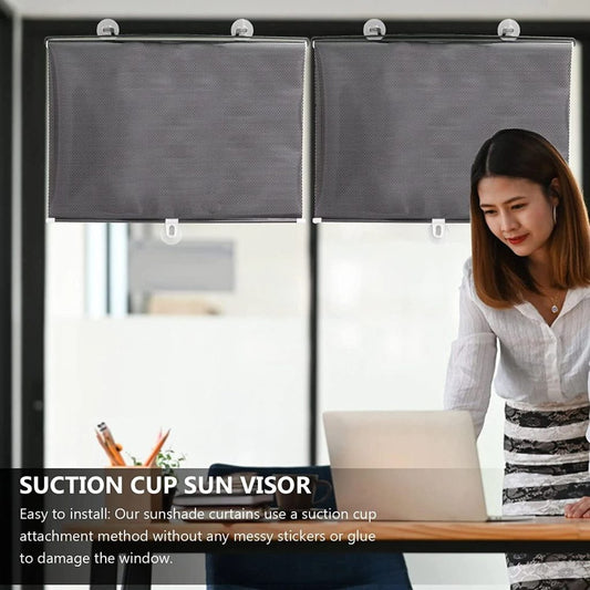 FIZZI SHOP portable sun shield window cover curtain blocking sunlight and reducing heat, suitable for car or home windows.