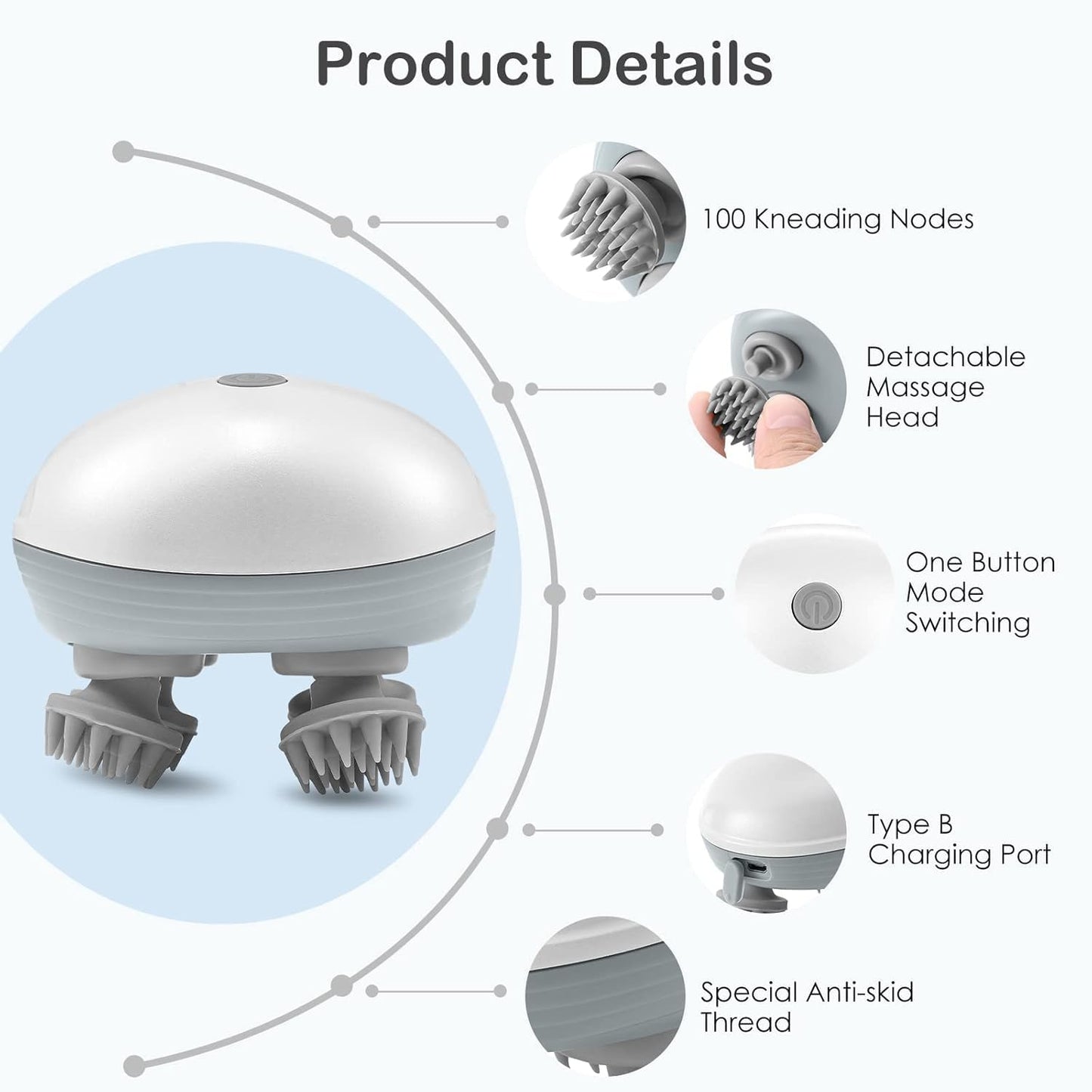 FIZZI SHOP Smart Scalp Massager with multiple rotating massage heads designed to relax scalp and improve hair health.