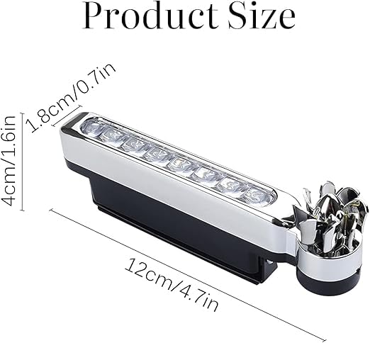 Two FIZZI SHOP decorative daytime running LED lights for cars, shown installed on vehicle front for enhanced visibility.