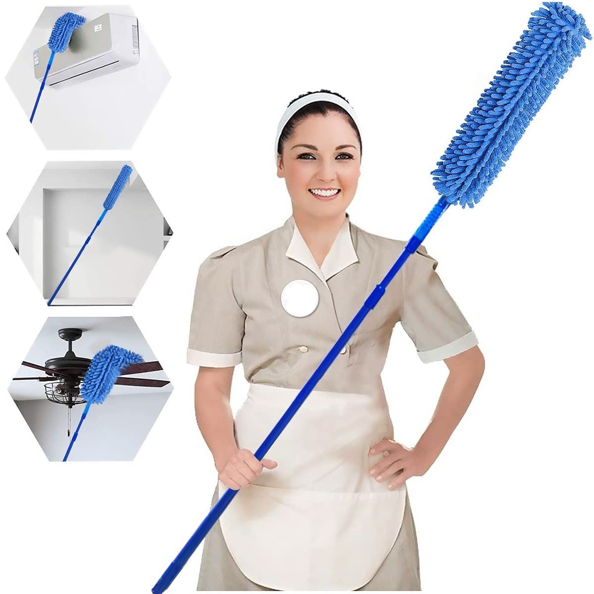 Multicolour Seasons Flexible Bending Head Microfiber Fan Cleaning Duster and Brush by FIZZI SHOP for effective fan cleaning.