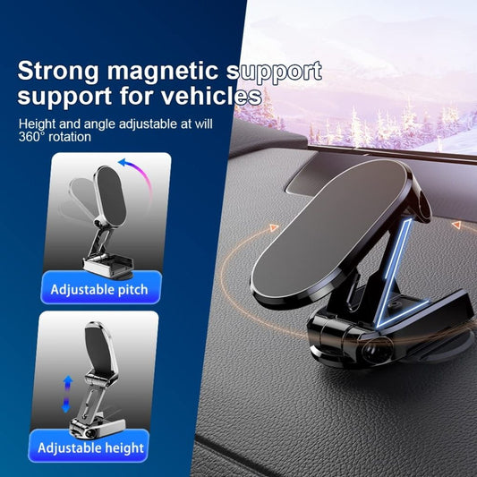 Magnetic metal car mobile holder by FIZZI SHOP JK SIDHU mounted on a vehicle dashboard holding a smartphone securely