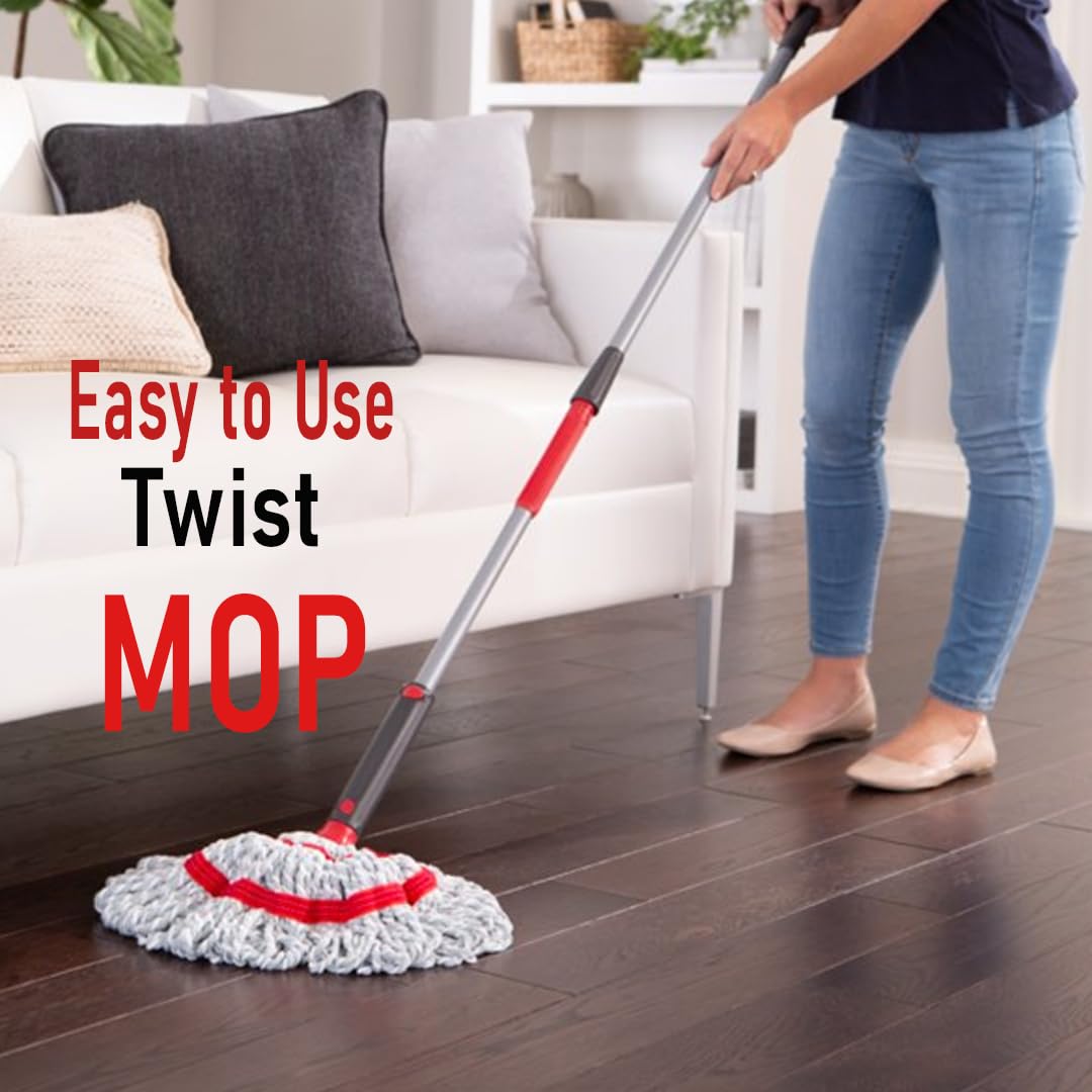 Multicolor FIZZI SHOP Seasons Twist Mop for floor cleaning with a durable handle and microfiber head for easy cleaning.