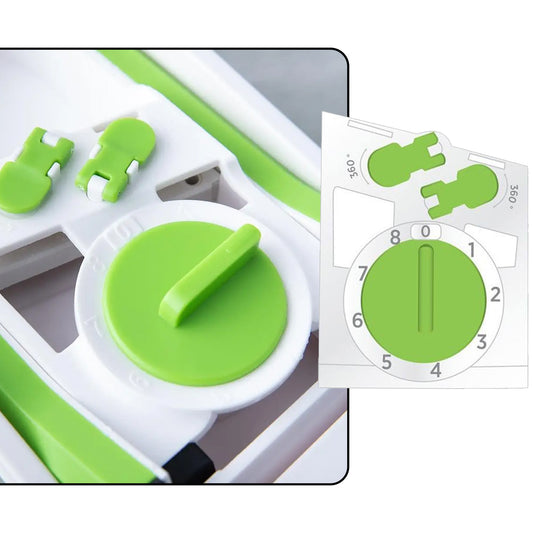Wukusy 2803 multi-functional vegetable chopper with adjustable hand press for efficient slicing and dicing vegetables.