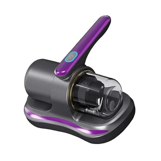 Wukusy portable handheld vacuum cleaner with powerful suction, cordless design, low noise, ideal for beds, car seats, sofas, and pillows.
