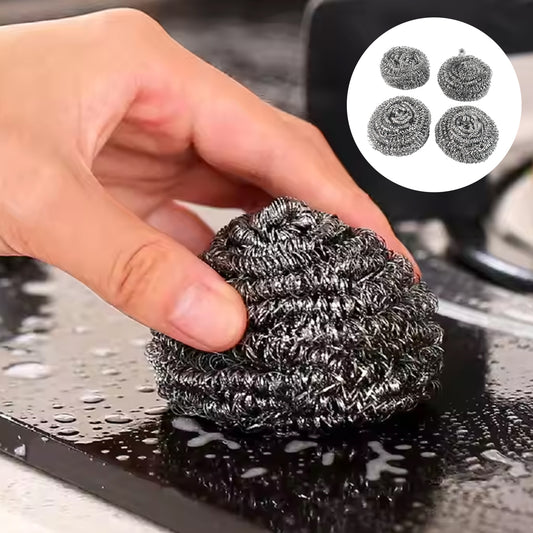 Wukusy 6-in-1 kitchen cleaning set featuring stainless steel scrubber and various brushes for versatile kitchen cleaning tasks.