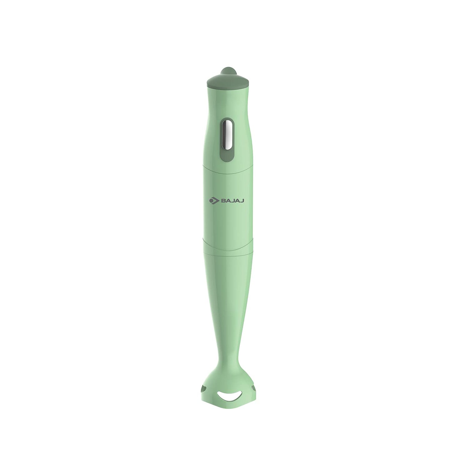 Seasons Bajaj HB 20 300W green hand blender with ergonomic handle and stainless steel blending attachment.